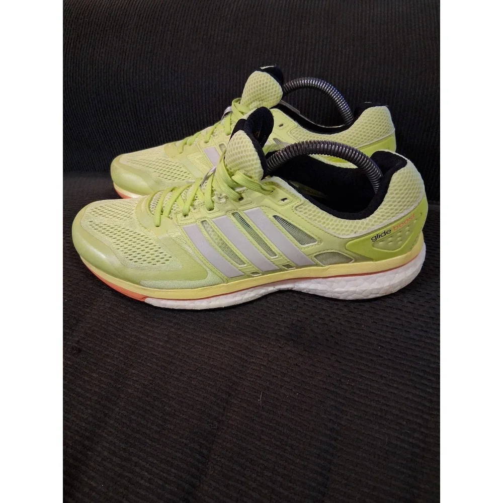 Adidas Womens Supernova Glide 6 Boost Yellow Running Shoes Sneakers Size 10‎